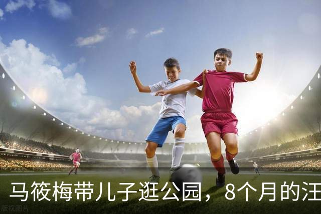 马筱梅带儿子逛公园，8个月的汪吉辰换上秋装，妈妈带着玩滑梯